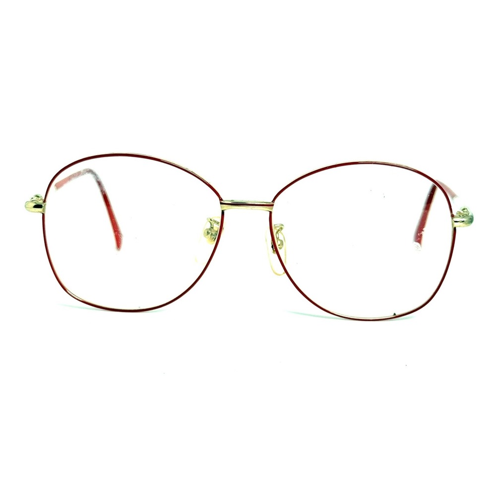 Arch of Triumph‎ Elegant 18KGP Gold Red White Vintage Eyeglasses 56-16-135